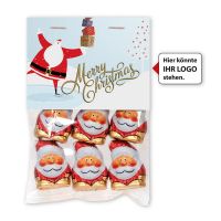 30 g Mini-Weihnachtsmänner mit individuellem Werbereiter Bild 1