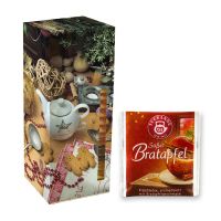Adventskalender Teekanne Weihnachtstee Süßer Bratapfel mit Werbedruck Bild 1