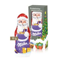 15 g Milka Weihnachtsmann in Faltschachtel mit Sichtfenster und Werbedruck Bild 1