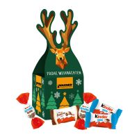 Ferrero kinder Schokoladenmischung in Präsentverpackung mit Rentierstanzung und Werbedruck Bild 1