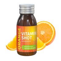 60 ml Vitamin-Shot Orange in Glasfläschchen mit Werbeetikett Bild 1