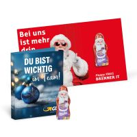 Werbe-Klappkarte mit Milka Weihnachtsmann und Logodruck Bild 3