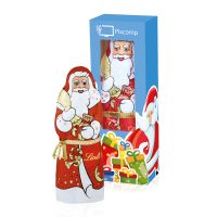 70 g Lindt Schoko Weihnachtsmann mit Glöckchen und Werbedruck Bild 1