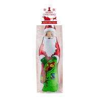 75 g Bio Schoko Weihnachtsmann im Flachbeutel mit Werbereiter Bild 1