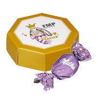 8-Eck Geschenkbox Milka Feines Osterei mit Werbedruck Bild 1