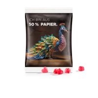 50 g Trolli Fruchtgummi rote Herzen in Werbetütchen mit 50 % Papieranteil und Werbedruck Bild 1