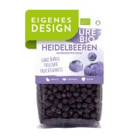 20 g LANDGARTEN Pure Bio Heidelbeeren im Standbodenbeutel und Werbereiter Bild 1