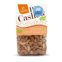 160 g LANDGARTEN Bio Cashews geröstet gesalzen im Standbodenbeutel mit Werbeaufkleber Bild 1