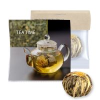 Grüner Tee China Marigold-Silvery-Stag im Tütchen mit Werbereiter Bild 1