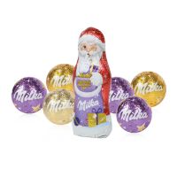 Milka Alpenmilch Schokoladenmischung in Präsentverpackung mit Rentierstanzung und Werbedruck Bild 2