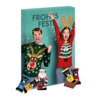 240 g Adventskalender mit Lindt HELLO  Stick Mix und Santa  mit Papierfaser-Inlay und rundum Werbedruck Bild 1