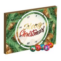 Adventskalender Maxi mit Schoko-Weihnachtskugeln und Werbedruck Bild 1