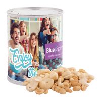 Cashew Peanuts Mix in Snack Dose mit Werbe-Papieretikett Bild 1