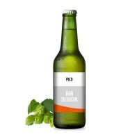 Edel-Pils Premium-Bier mit Werbeeetikett Bild 1