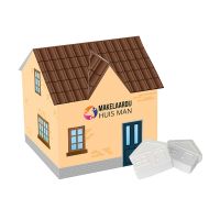 Haus mit Pfefferminz in Hausform und mit Werbedruck Bild 1