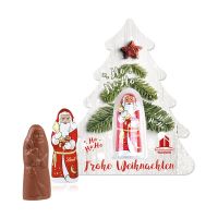 Lindt Weihnachtsmann auf Weihnachtsbaum mit Werbedruck Bild 1