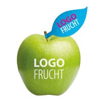 PR LogoApfel mit Blatt und Werbebedruckung Bild 1