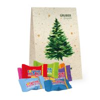 Weihnachtliche Geschenktüte (Graspapier) Tony´s Schokolade mit Werbedruck Bild 1