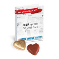 Werbekarte Lindt Schokoladenherz mit Werbedruck Bild 1