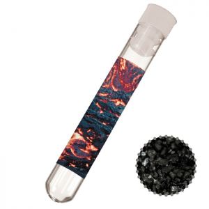 10 g Black Lava Salz im Reagenzglas mit Werbeetikett