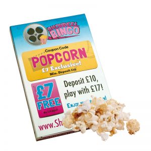 100 g salziges Mikrowellen Popcorn in Faltschachtel mit Werbedruck
