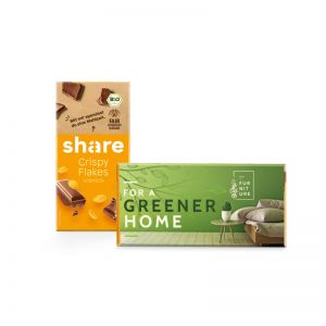 100 g Tafel share Bio Schokolade Crispy Flakes im Werbeschuber