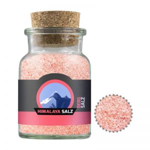 135 g Himalaya-Salz im Korkenglas mit Werbeetikett