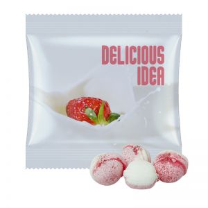 15 g Erdbeer-Joghurt Bonbons im Tütchen mit Werbedruck