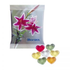15 g HARIBO Mini-Herzen Fruchtgummi im Werbetütchen mit Logodruck