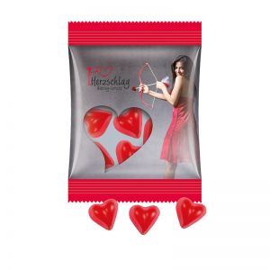 15 g Trolli Fruchtgummi Herzen im Werbetütchen mit Logodruck