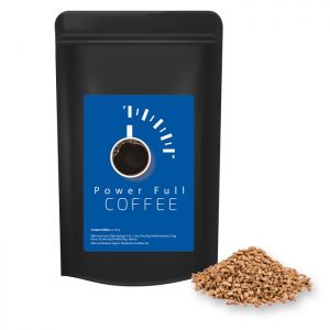 Bio Instant Kaffee im Midi Standbeutel schwarz mit Werbeetikett