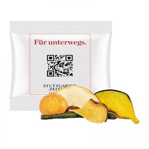 20 g süße Gemüse-Fruchtchips im Werbetütchen mit Logodruck
