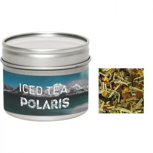 20 g Tee Eistee Polaris in Sichtfensterdose mit Werbeetikett