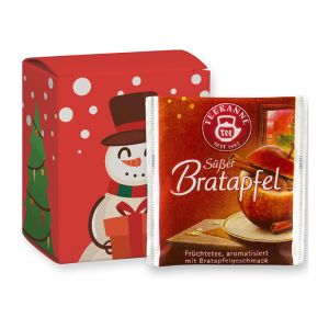 Weihnachts-Beuteltee Süßer Bratapfel in einer Faltschachtel mit Werbedruck