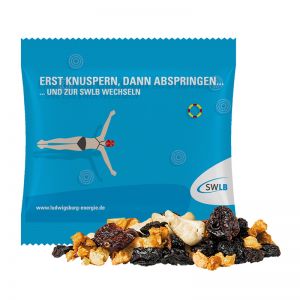 30 g Bio FruchtMix mit Cashews im Werbetütchen mit Logodruck
