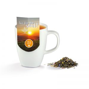 Premium-Tee mit Tassenreiter und mit Logodruck