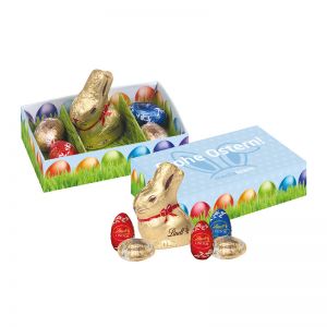 Oster Lindt Schokoladenmischung in Präsentverpackung mit Werbedruck