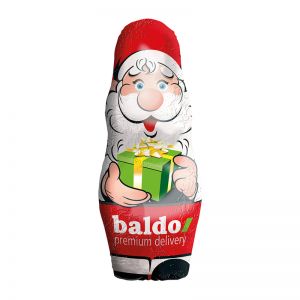 28 g Stanniol-Schoko-Weihnachtsmann mit Werbedruck