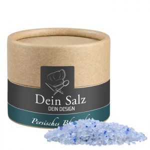 55 g Persisches Blaues Saphirsalz in biologisch abbaubarer Pappdose mit Werbeetikett