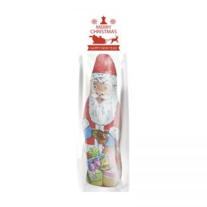 60 g Schoko Weihnachtsmann im Flachbeutel mit Werbereiter