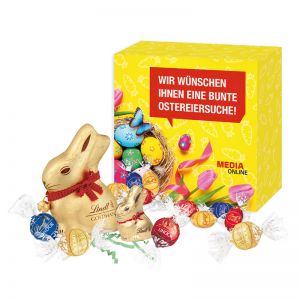 195 g Lindt Schokoladen Oster-Überraschungspräsent mit Werbedruck