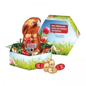 95 g Osternest Ferrero Küsschen Schokoladenmischung mit Werbedruck