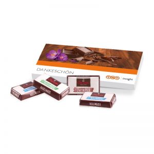 28 g Sarotti-Schokoladentäfelchen in Präsentbox mit Werbedruck