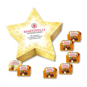 Ferrero Küsschen Stern-Geschenkbox mit Werbedruck