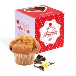 Muffin Maxi in der Werbe-Box mit Herzstanzung und mit Logodruck