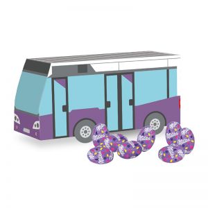 3D Oster Bus Milka Eier mit Werbebedruckung