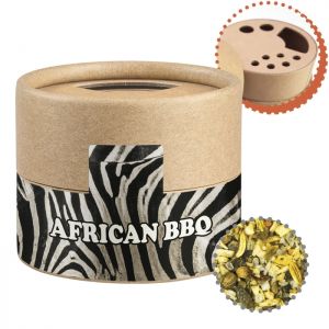 40 g African-BBQ Gewürzmischung im biologisch abbaubaren Pappstreuer mit Werbeetikett