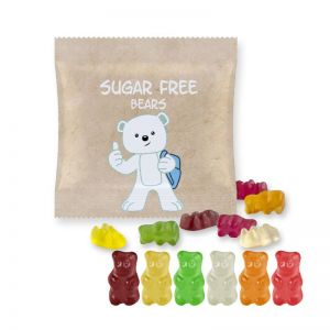 30 g Zuckerfreie Gummibärchen im Werbetütchen mit Logodruck