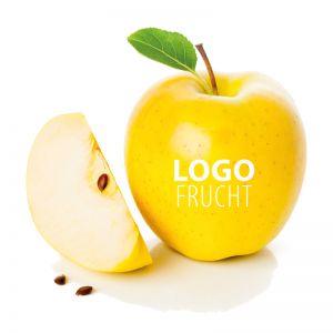 PR LogoApfel gelb mit Werbedruck