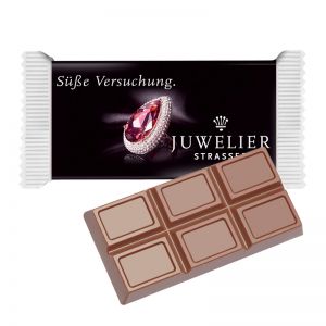 Maxi Schokoladen-Täfelchen im Werbeflowpack